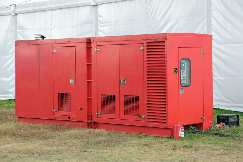 commercial diesel emergency power plant generator installation
